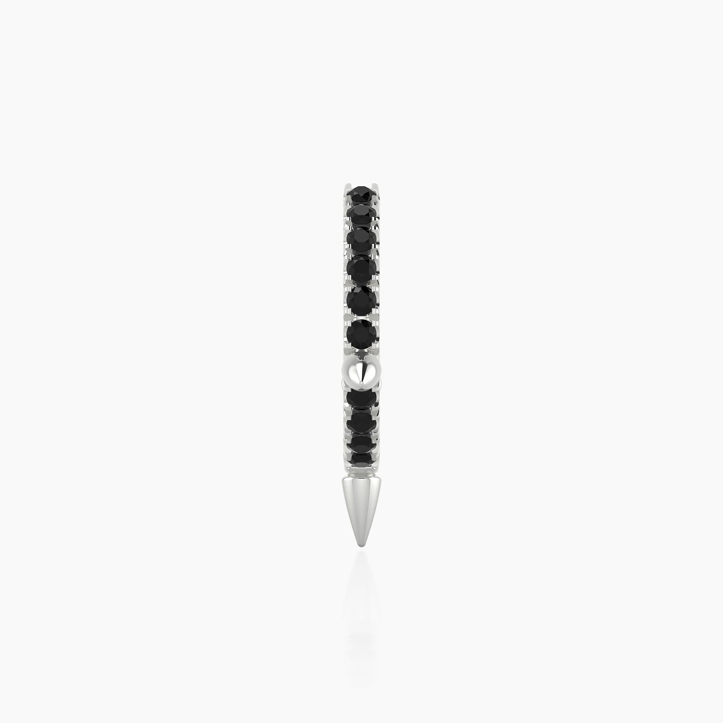 Skade | 18k White Gold 8 mm Spike Black Diamond Hoop Piercing