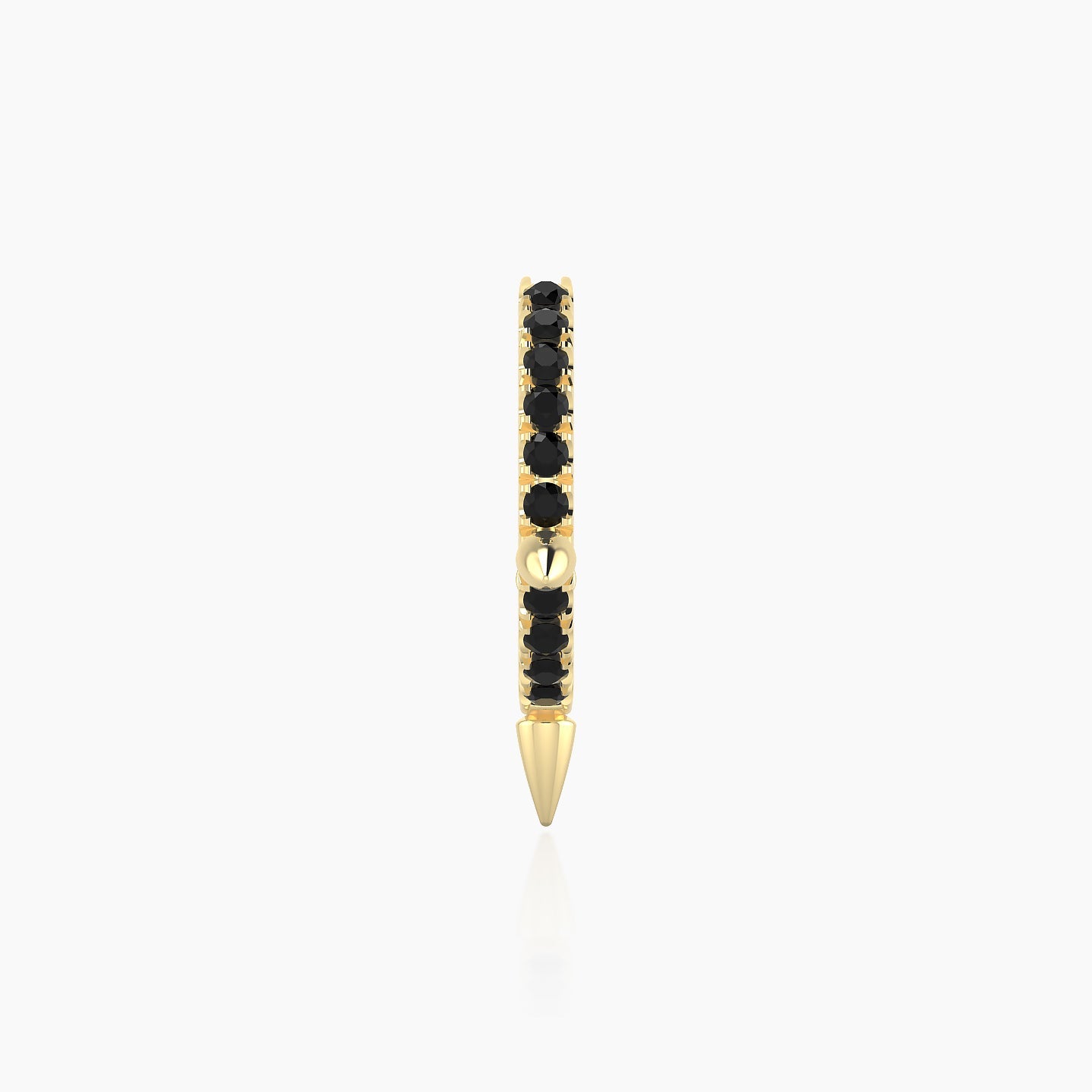 Skade | 18k Yellow Gold 8 mm Spike Black Diamond Hoop Piercing