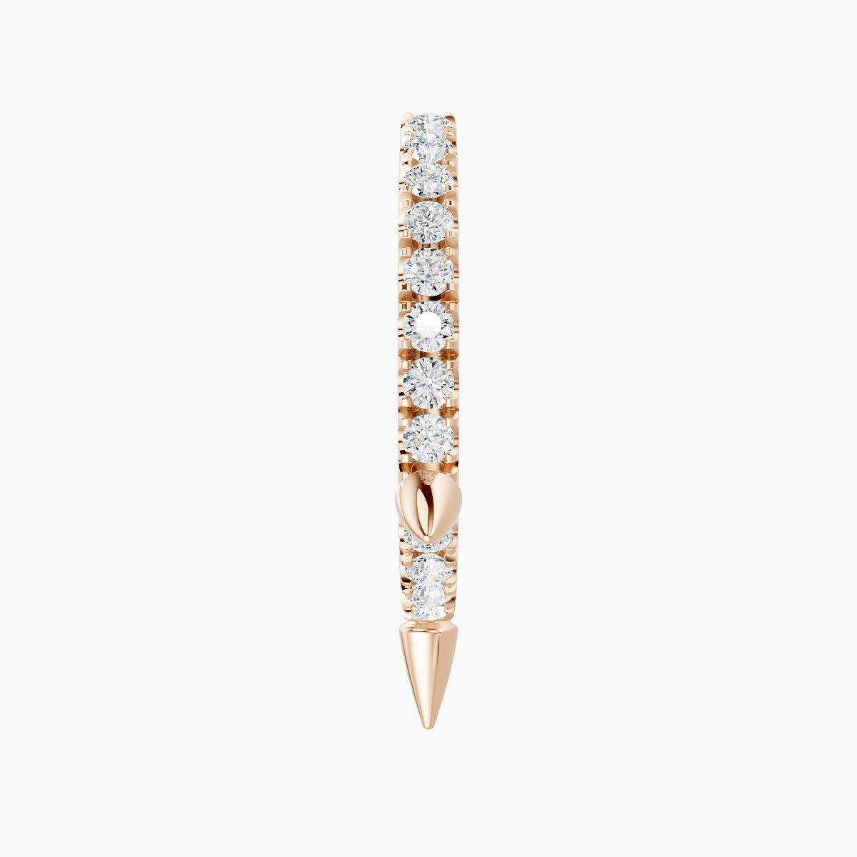 Skade | 18k Rose Gold 9.5 mm Spike Diamond Hoop Piercing