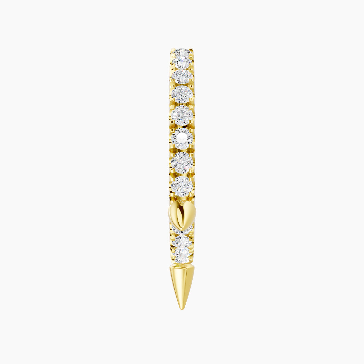 Skade | 18k Yellow Gold 9.5 mm Spike Diamond Hoop Piercing