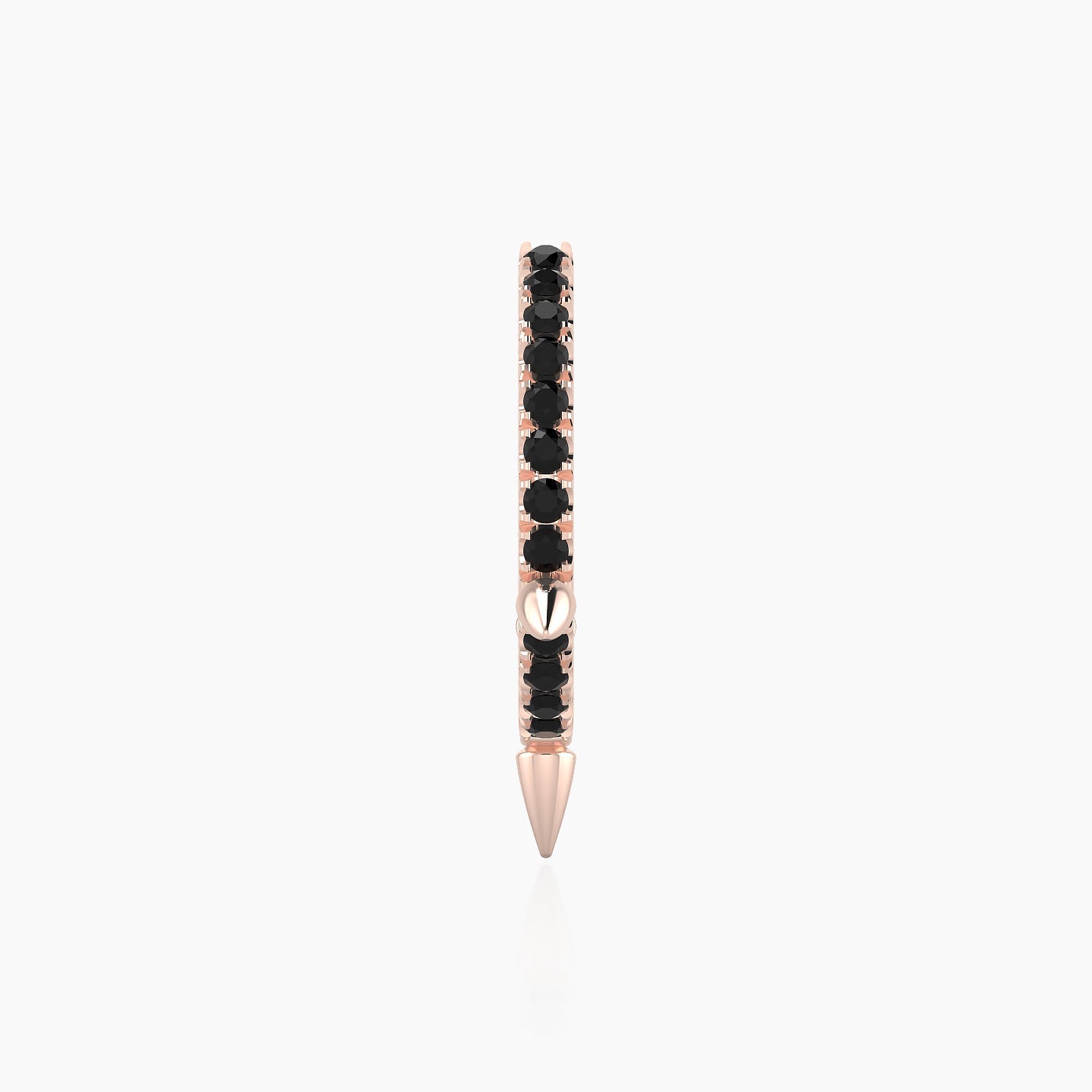 Skade | 18k Rose Gold 9.5 mm Spike Black Diamond Hoop Piercing