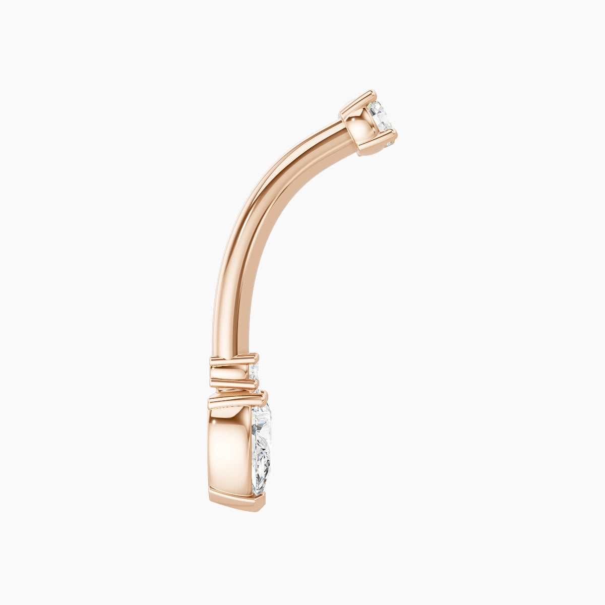 Skadi | 18k Rose Gold 7 mm 10 mm Diamond Belly Piercing