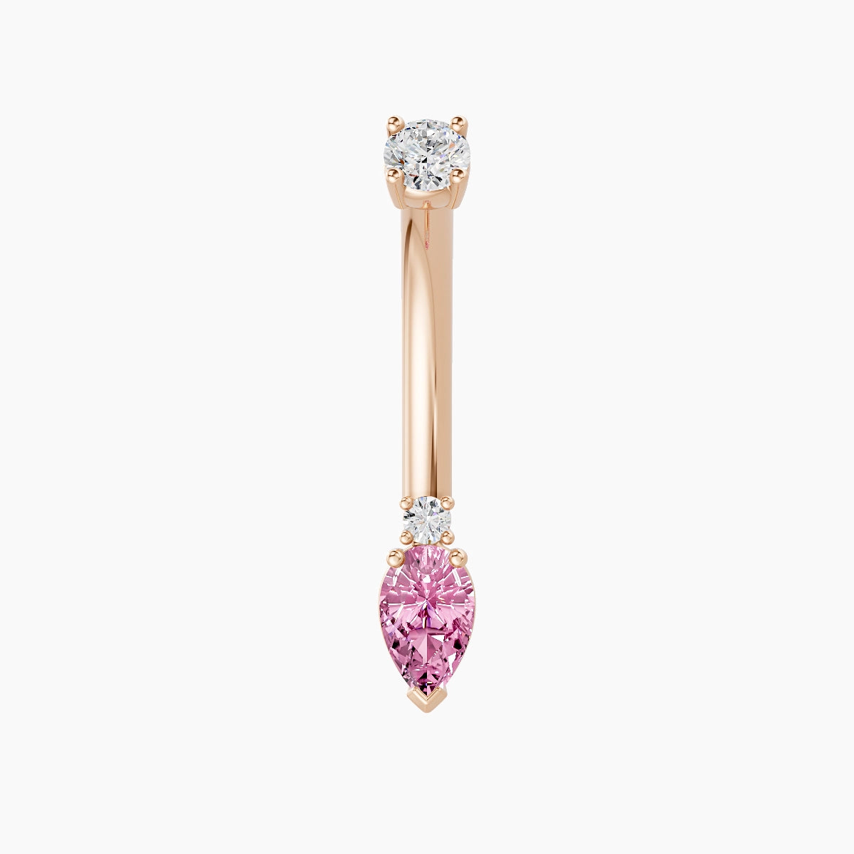 Skadi | 18k Rose Gold 7 mm 10 mm Pink Sapphire & Diamond Belly Piercing