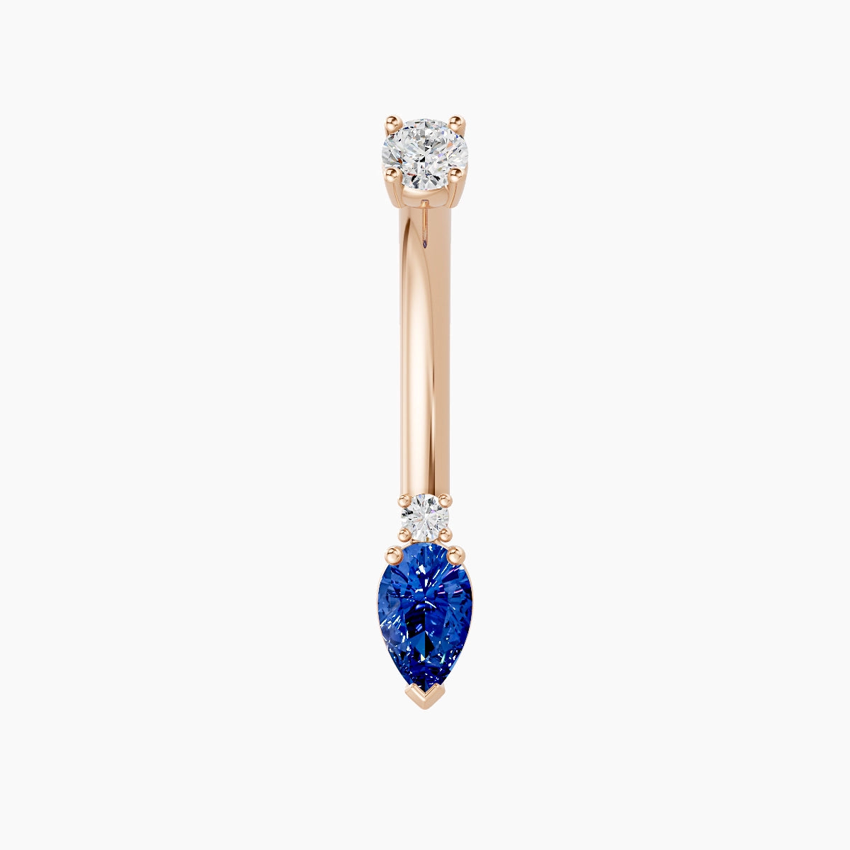 Skadi | 18k Rose Gold 7 mm 10 mm Sapphire & Diamond Belly Piercing