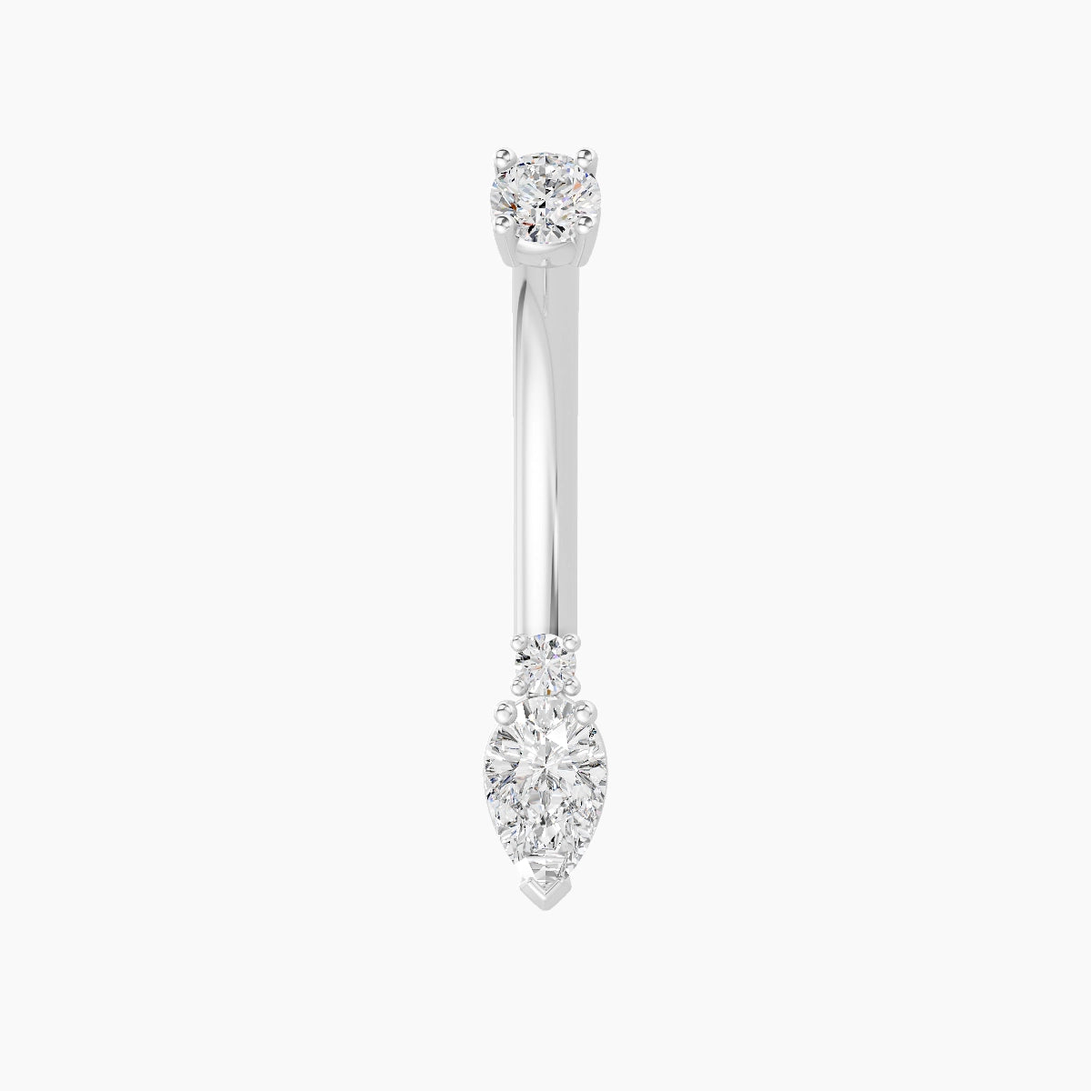 Skadi | 18k White Gold 7 mm 10 mm Diamond Belly Piercing