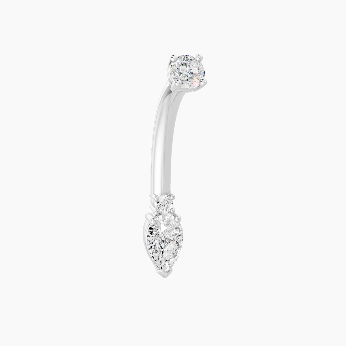 Skadi | 18k White Gold 7 mm 10 mm Diamond Belly Piercing