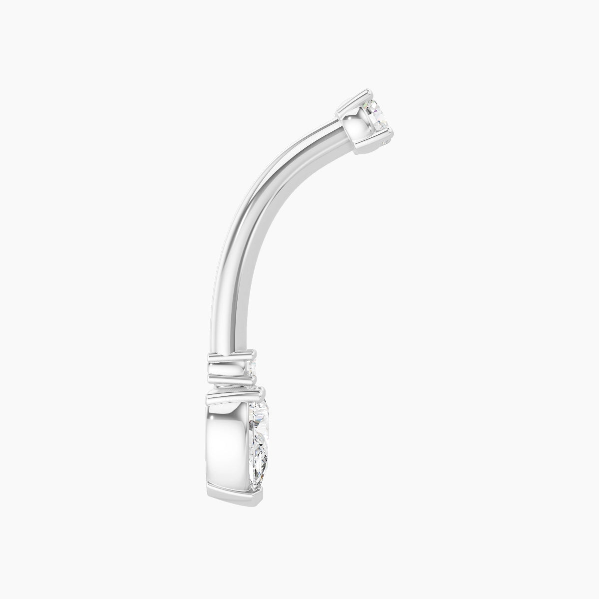 Skadi | 18k White Gold 7 mm 10 mm Diamond Belly Piercing