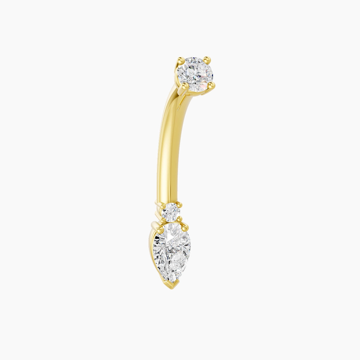 Skadi | 18k Yellow Gold 7 mm 10 mm Diamond Belly Piercing