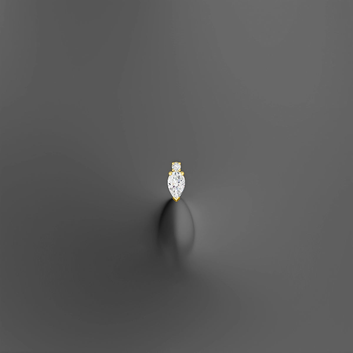 Skadi | 18k Yellow Gold 7 mm 10 mm Diamond Floating Navel Piercing