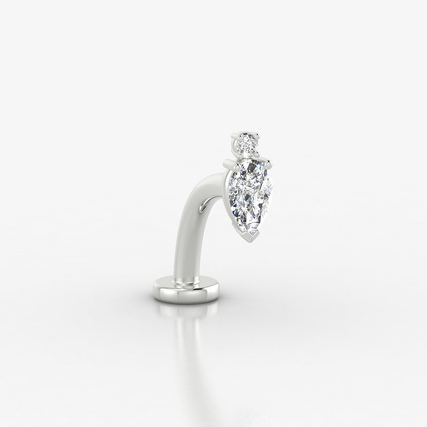 Skadi | 18k White Gold 7 mm 10 mm Diamond Floating Navel Piercing