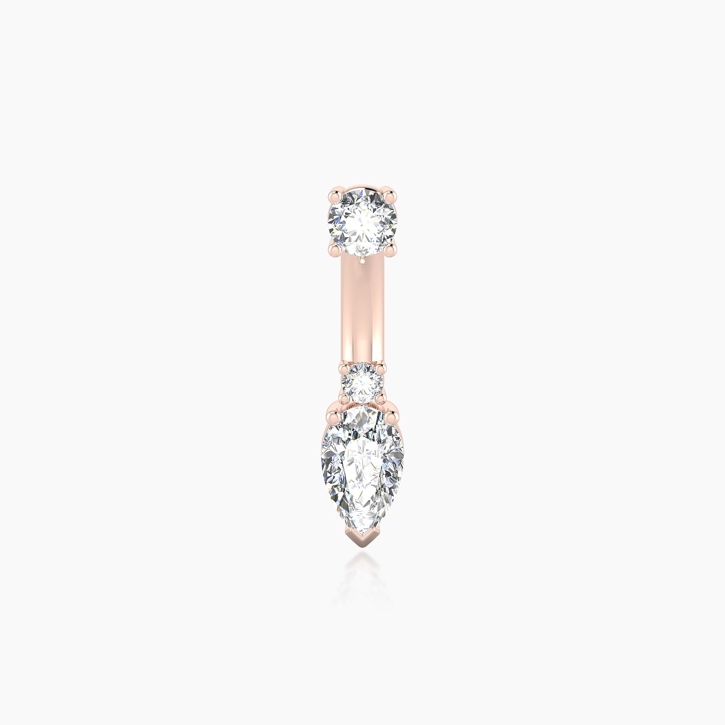 Skadi | 18k Rose Gold 10 mm 7 mm Diamond Navel Piercing