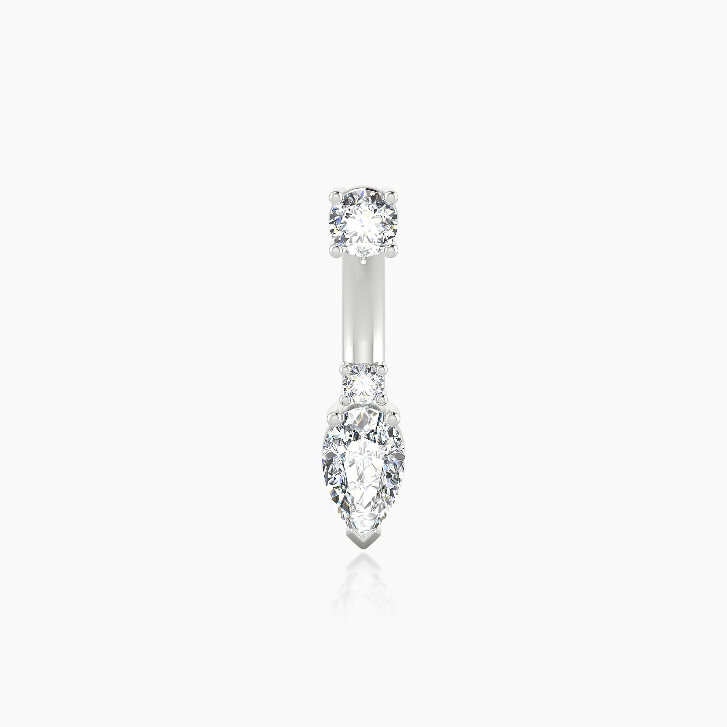 Skadi | 18k White Gold 10 mm 7 mm Diamond Navel Piercing