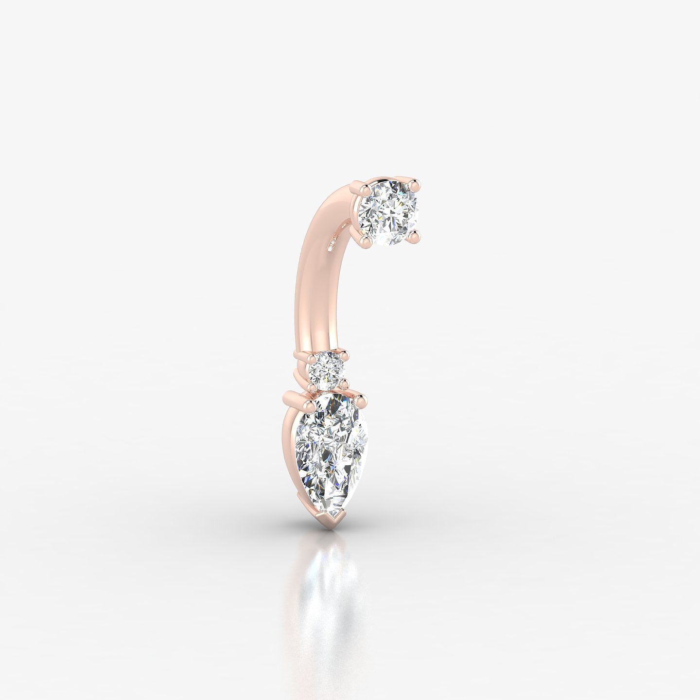 Skadi | 18k Rose Gold 10 mm 7 mm Diamond Navel Piercing