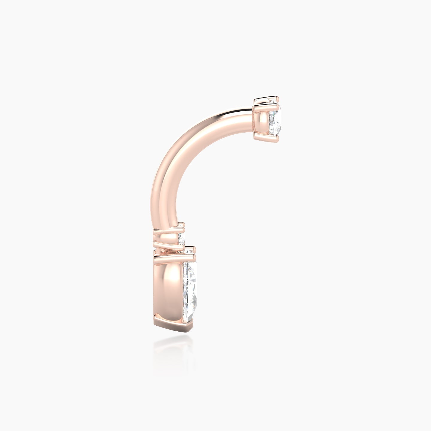 Skadi | 18k Rose Gold 10 mm 7 mm Diamond Navel Piercing