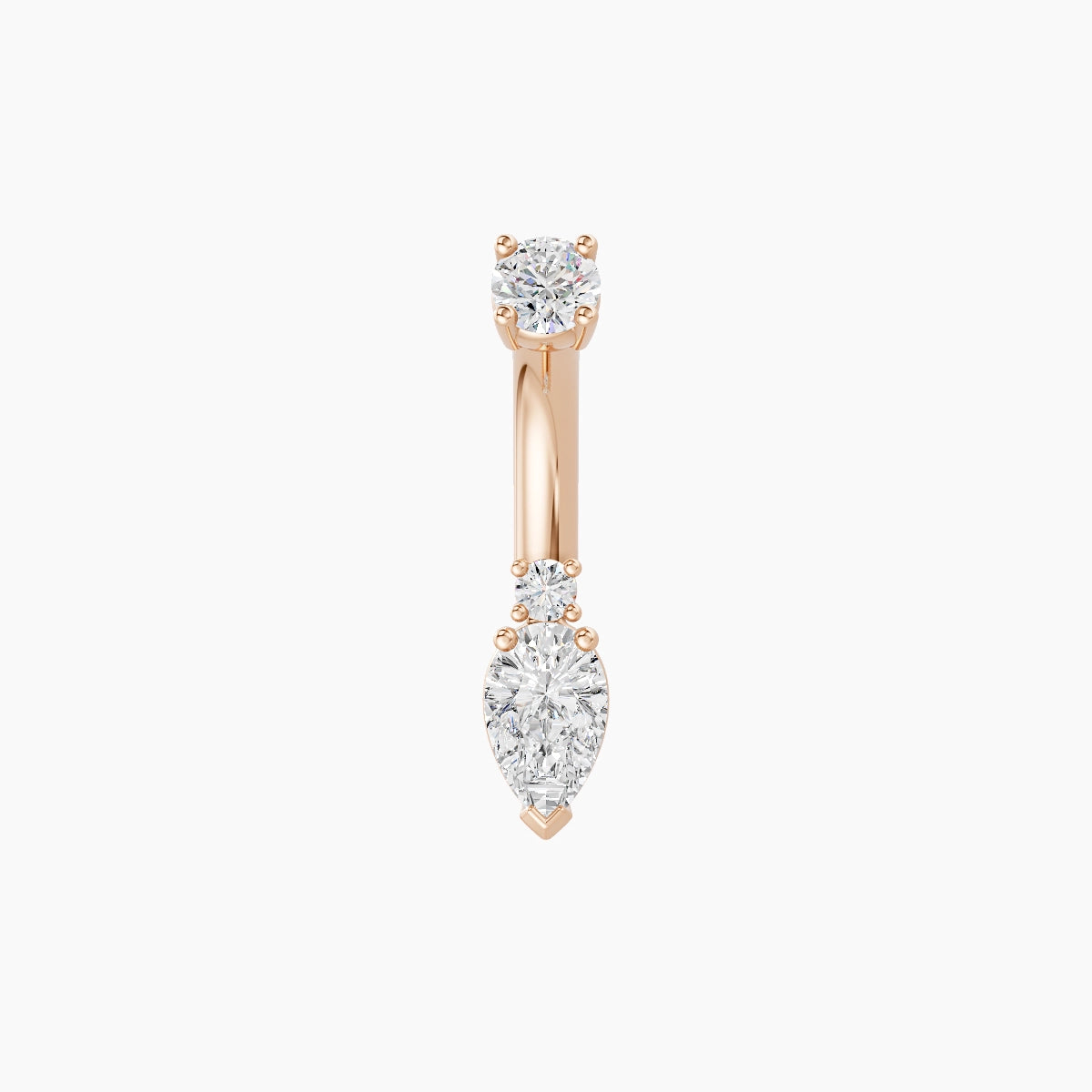 Skadi | 18k Rose Gold 7 mm 6 mm Diamond Belly Piercing
