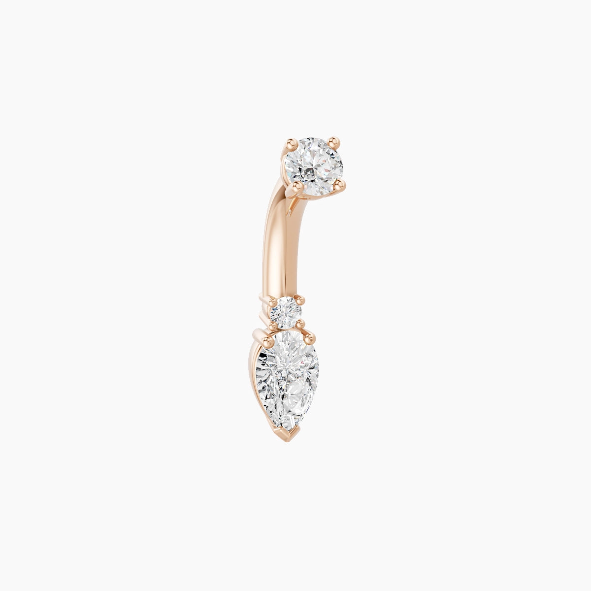 Skadi | 18k Rose Gold 7 mm 6 mm Diamond Belly Piercing
