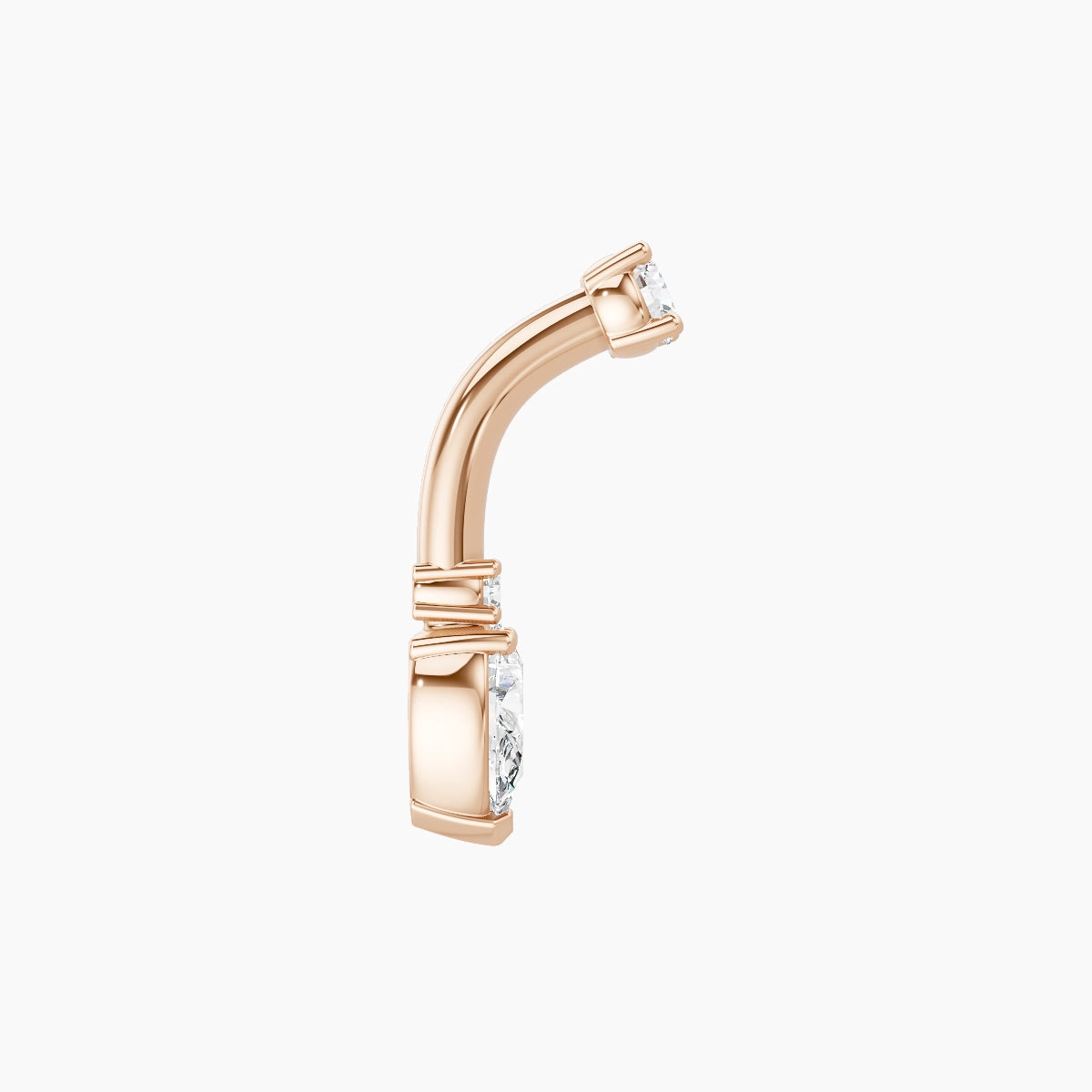 Skadi | 18k Rose Gold 7 mm 6 mm Diamond Belly Piercing