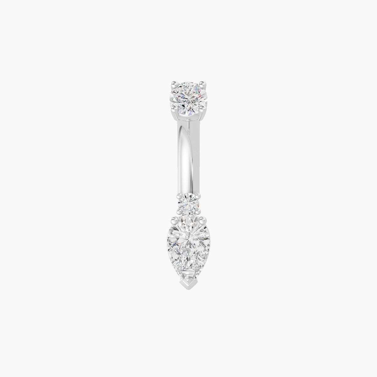 Skadi | 18k White Gold 7 mm 6 mm Diamond Belly Piercing
