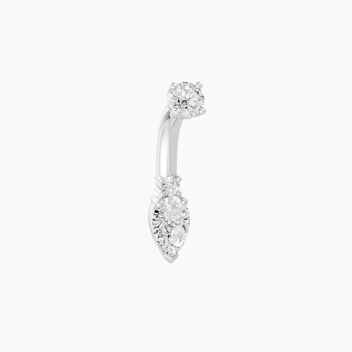 Skadi | 18k White Gold 7 mm 6 mm Diamond Belly Piercing
