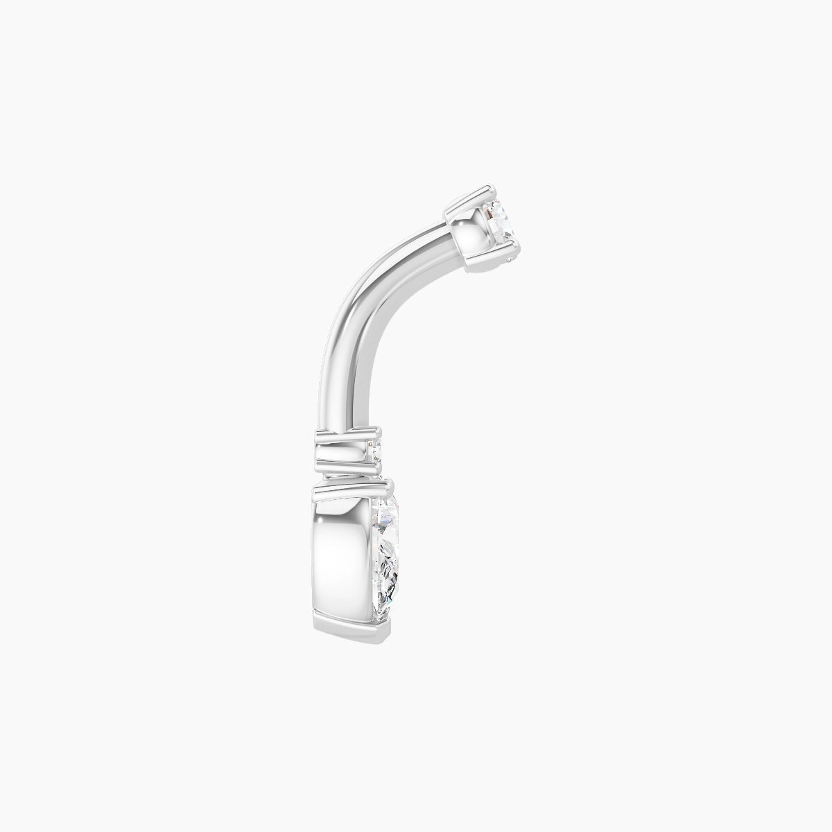 Skadi | 18k White Gold 7 mm 6 mm Diamond Belly Piercing