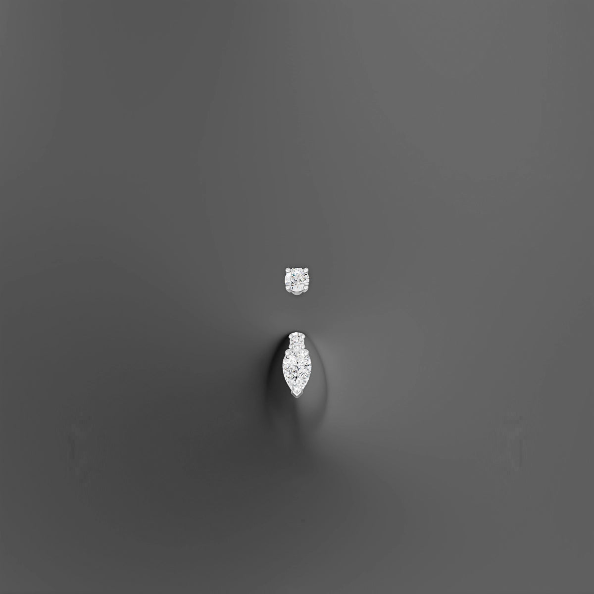 Skadi | 18k White Gold 7 mm 6 mm Diamond Belly Piercing