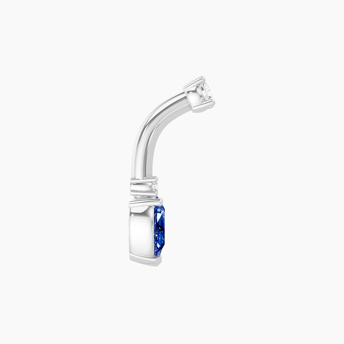 Skadi | 18k White Gold 7 mm 6 mm Sapphire & Diamond Belly Piercing