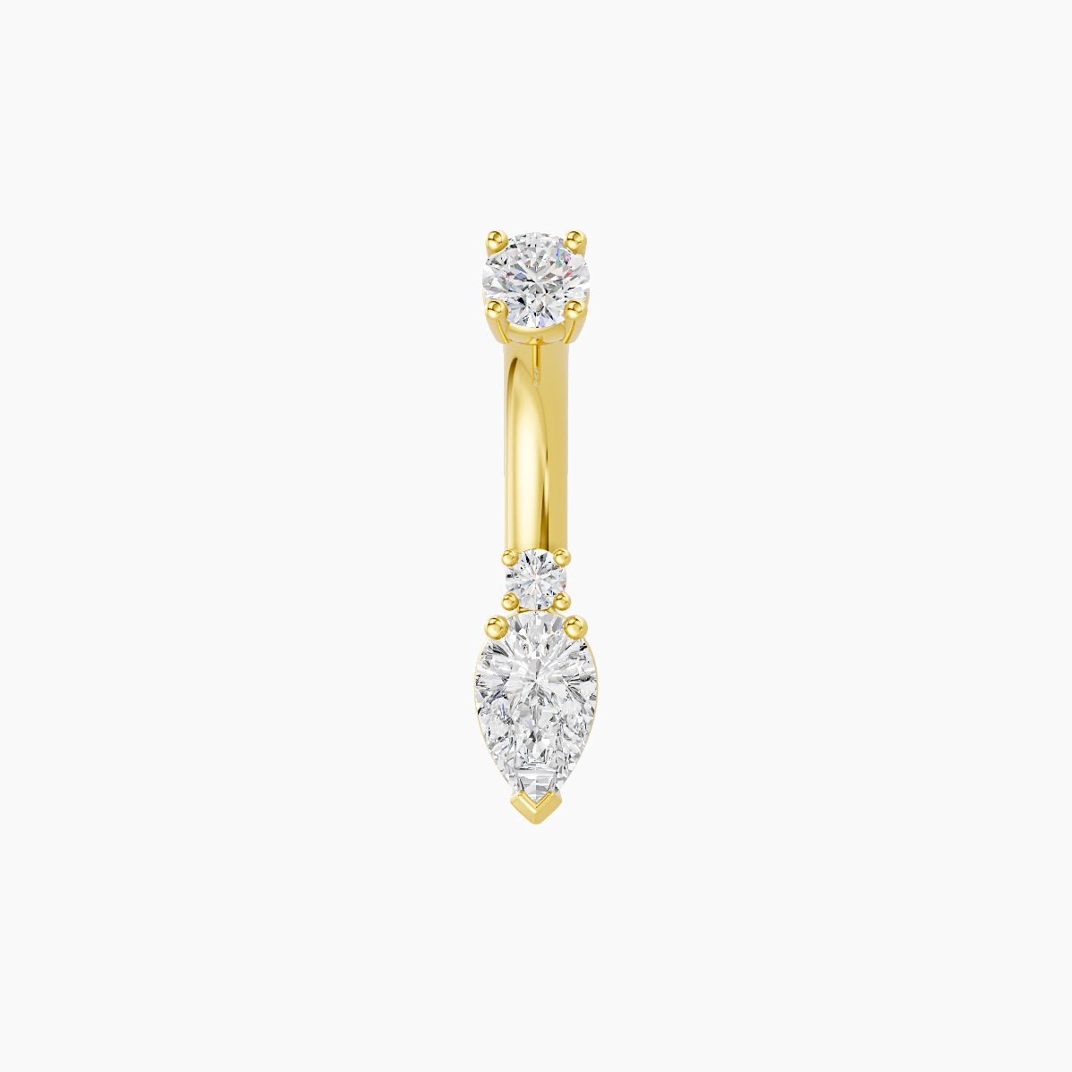 Skadi | 18k Yellow Gold 7 mm 6 mm Diamond Belly Piercing