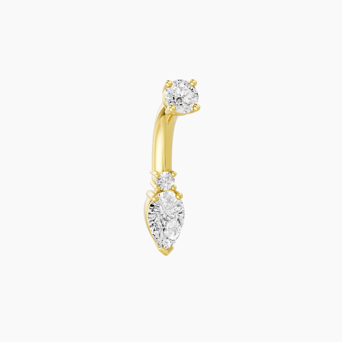 Skadi | 18k Yellow Gold 7 mm 6 mm Diamond Belly Piercing