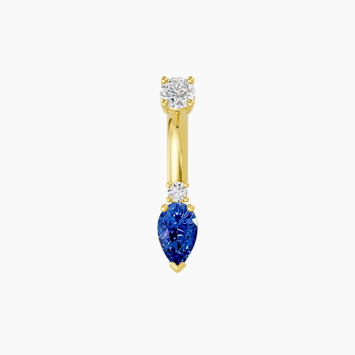 Skadi | 18k Yellow Gold 7 mm 6 mm Sapphire & Diamond Belly Piercing