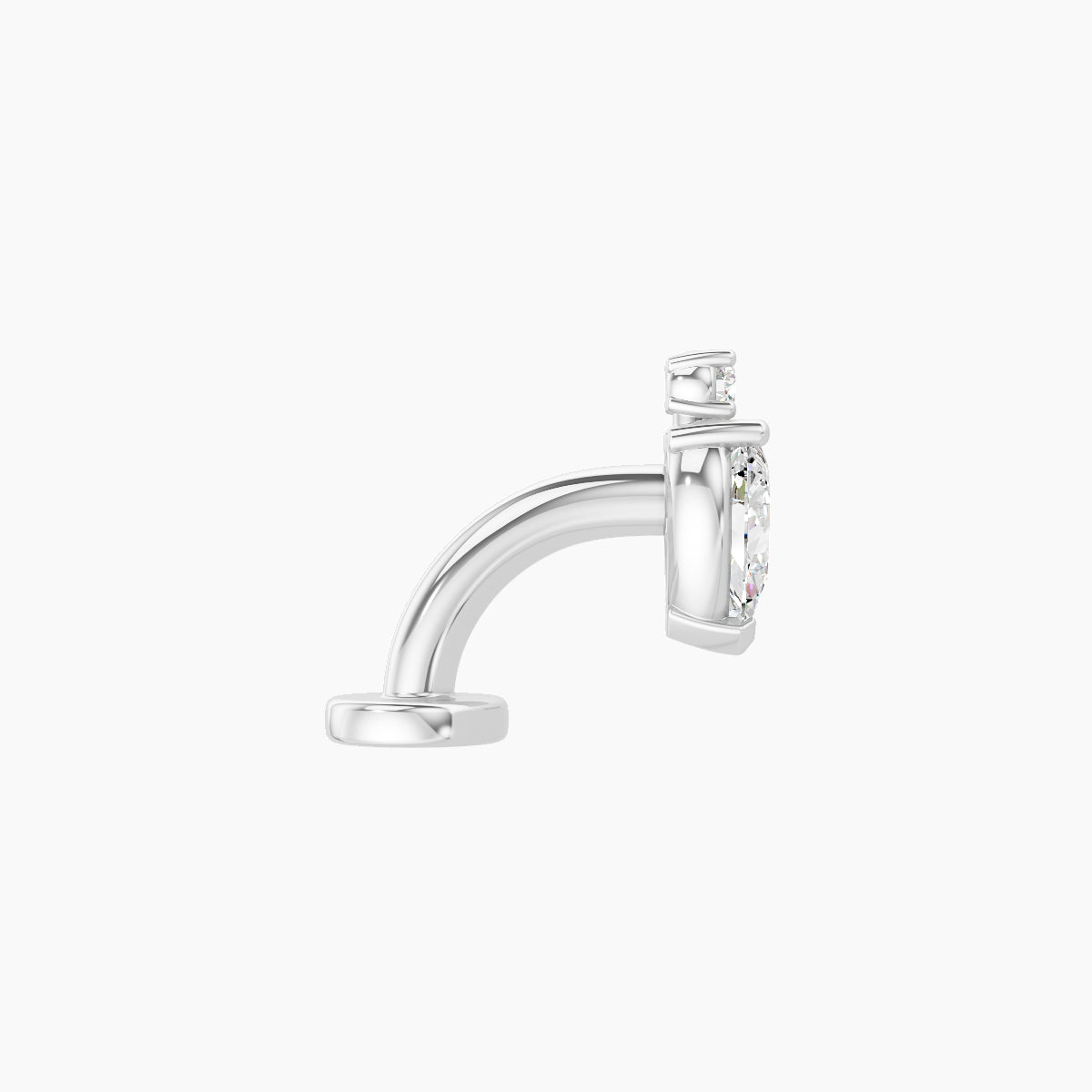 Skadi | 18k White Gold 7 mm 6 mm Diamond Floating Navel Piercing