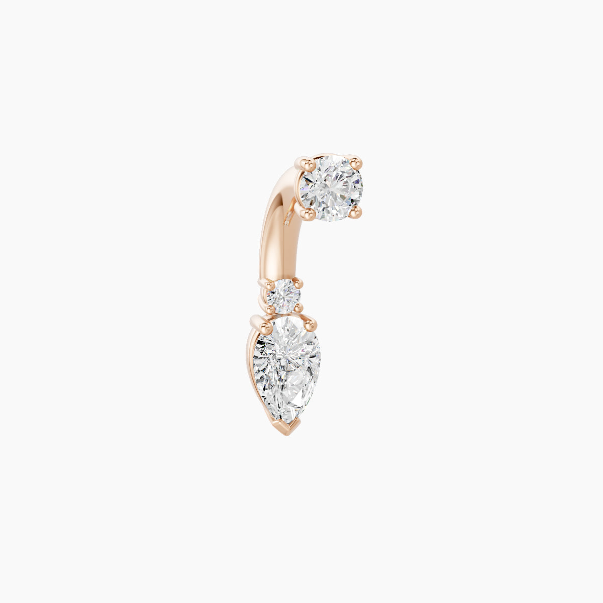 Skadi | 18k Rose Gold 7 mm 6 mm Diamond Navel Piercing