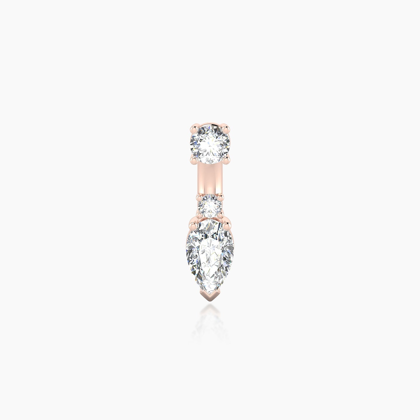 Skadi | 18k Rose Gold 6 mm 7 mm Diamond Navel Piercing