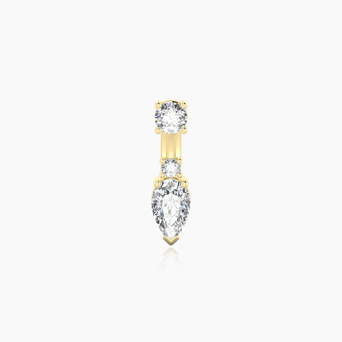 Skadi | 18k Yellow Gold 6 mm 7 mm Diamond Navel Piercing