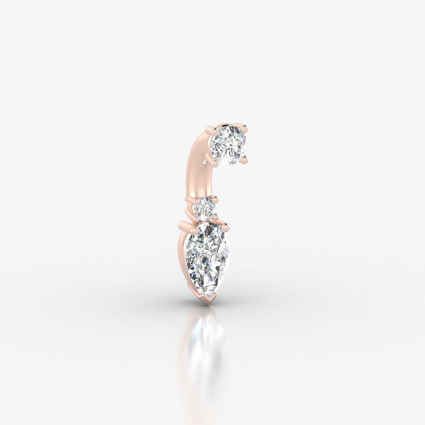 Skadi | 18k Rose Gold 6 mm 7 mm Diamond Navel Piercing