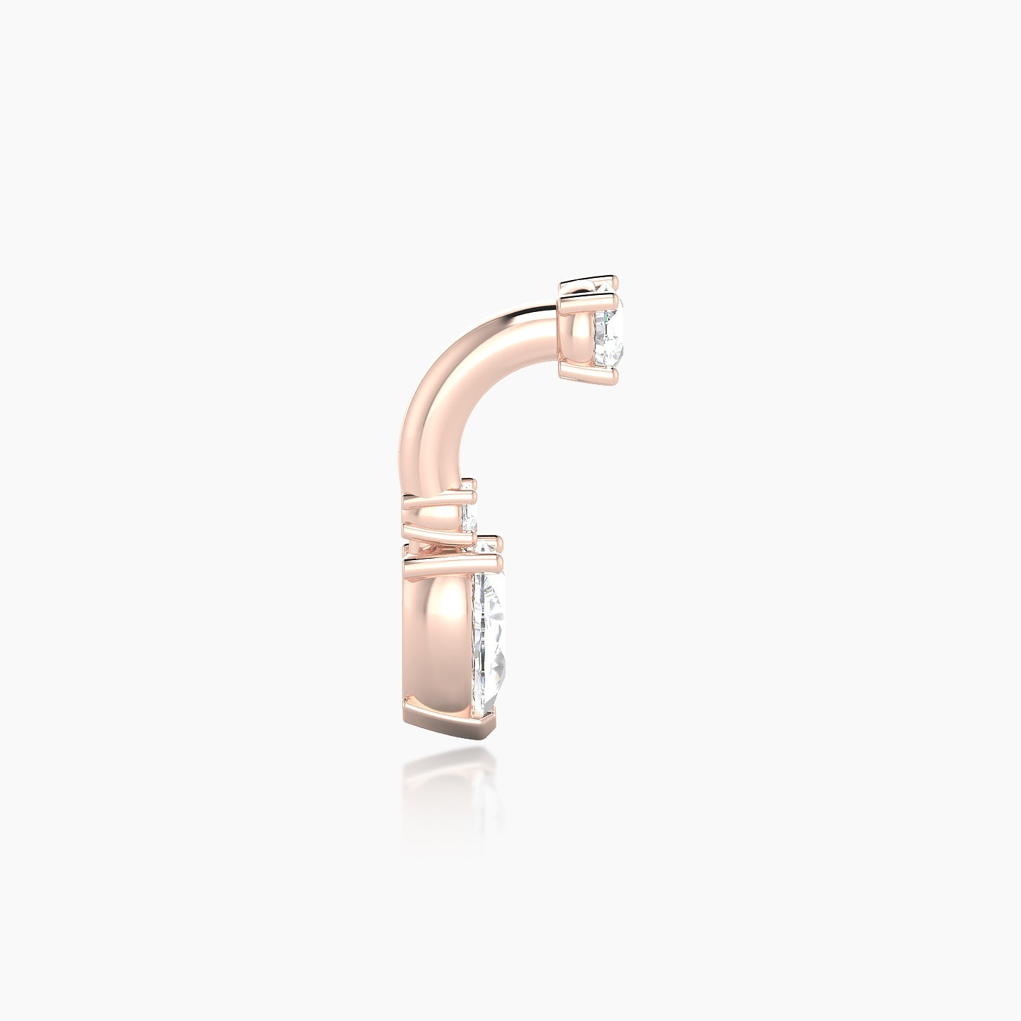 Skadi | 18k Rose Gold 6 mm 7 mm Diamond Navel Piercing