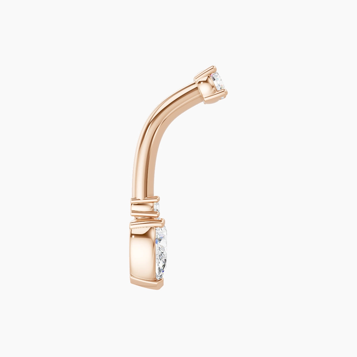 Skadi | 18k Rose Gold 7 mm 8 mm Diamond Belly Piercing