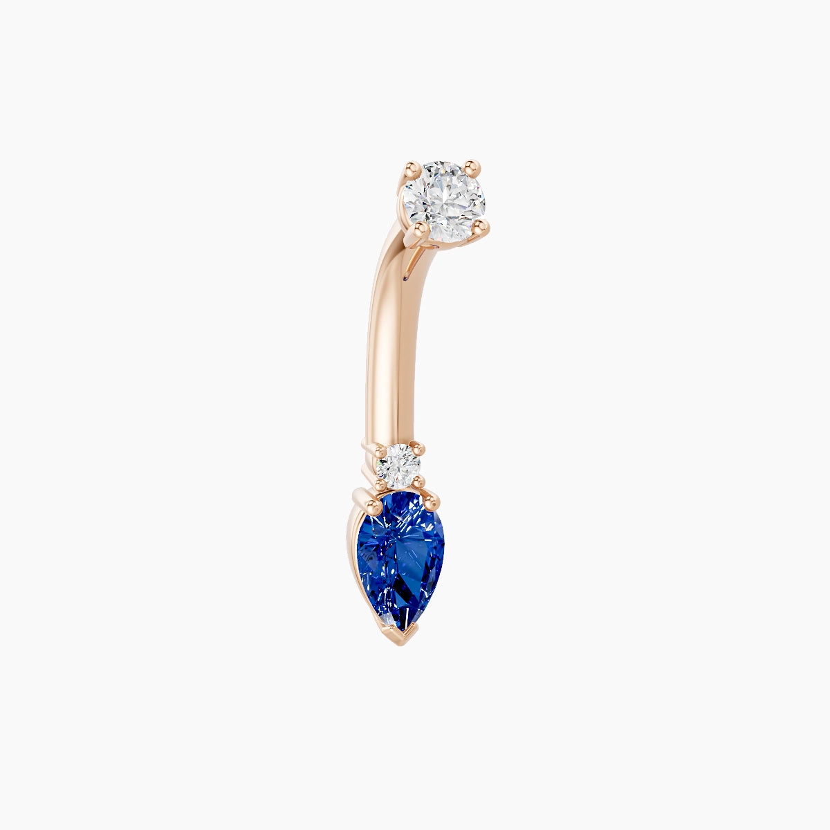 Skadi | 18k Rose Gold 7 mm 8 mm Sapphire & Diamond Belly Piercing