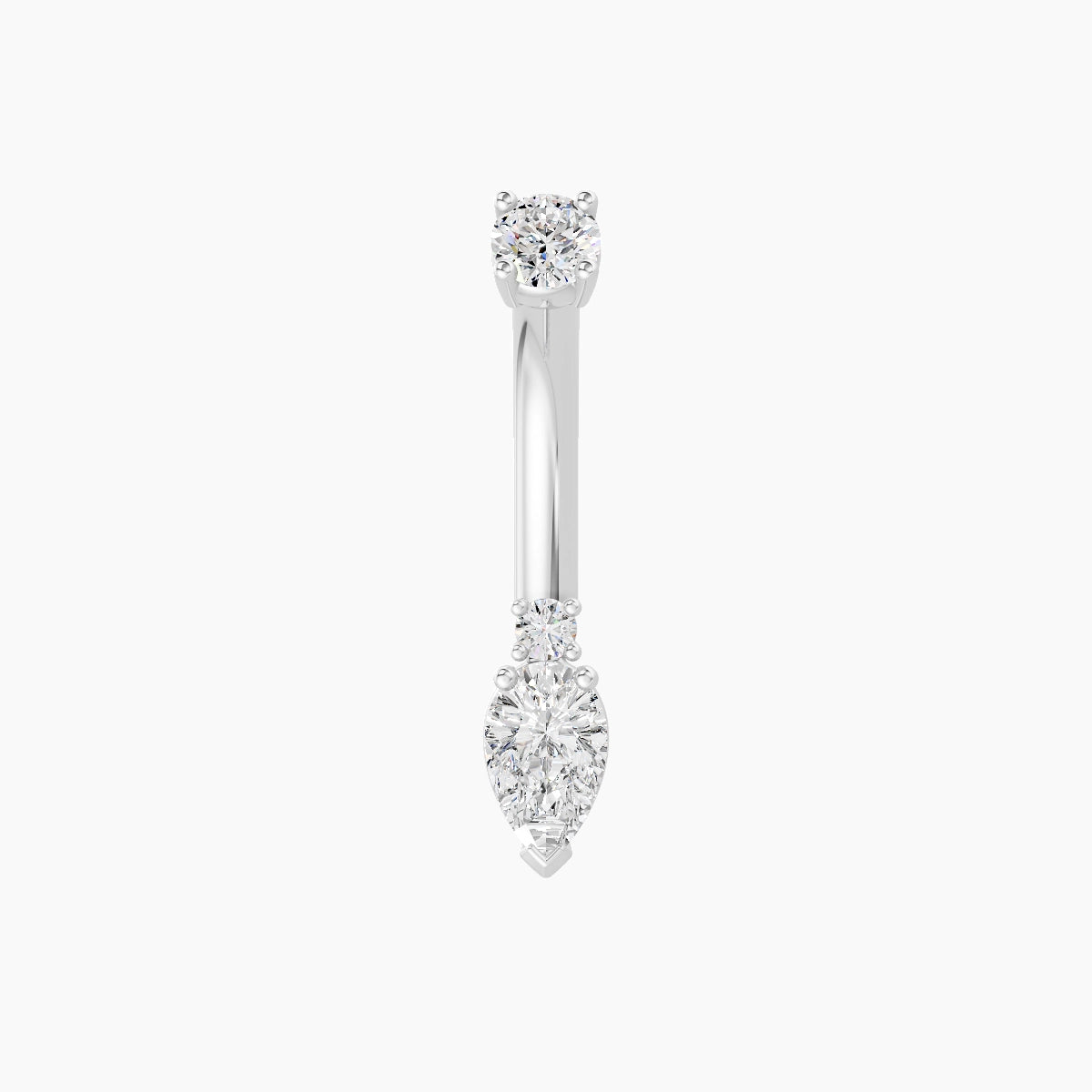 Skadi | 18k White Gold 7 mm 8 mm Diamond Belly Piercing