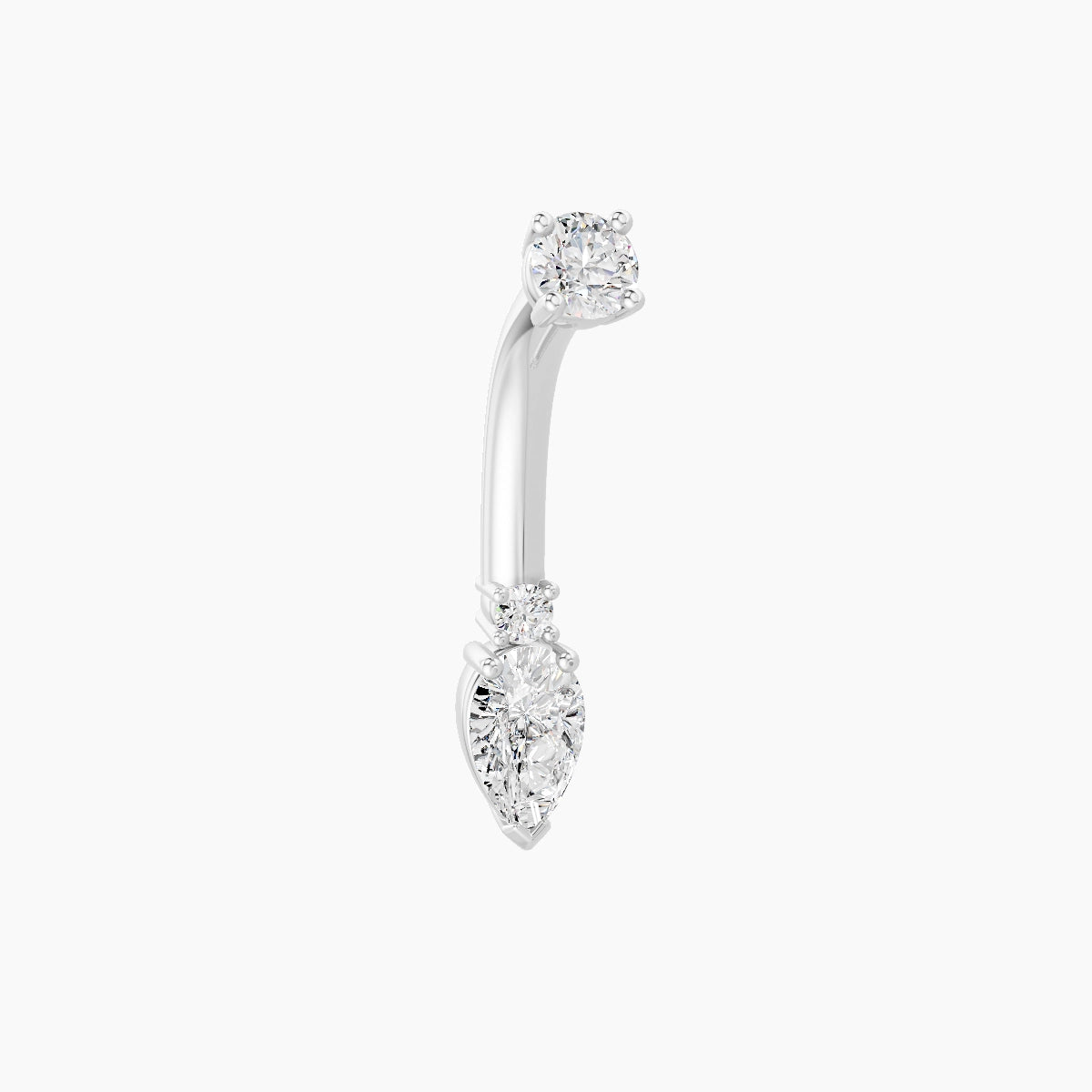Skadi | 18k White Gold 7 mm 8 mm Diamond Belly Piercing