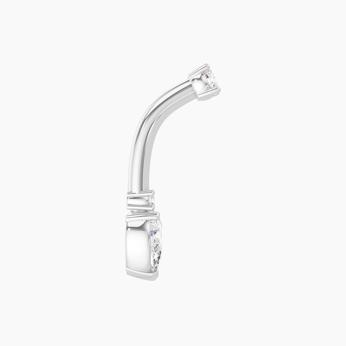 Skadi | 18k White Gold 7 mm 8 mm Diamond Belly Piercing