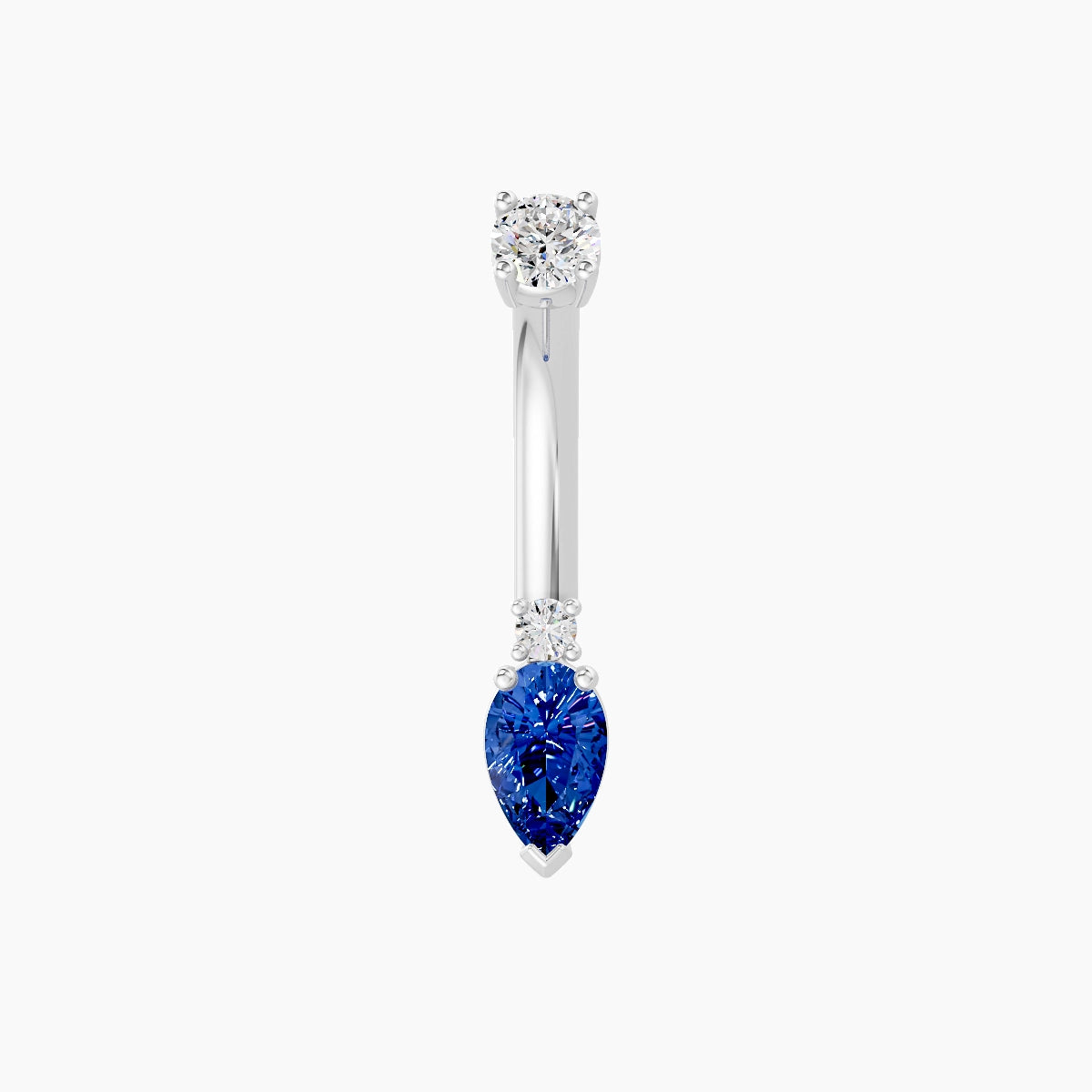 Skadi | 18k White Gold 7 mm 8 mm Sapphire & Diamond Belly Piercing