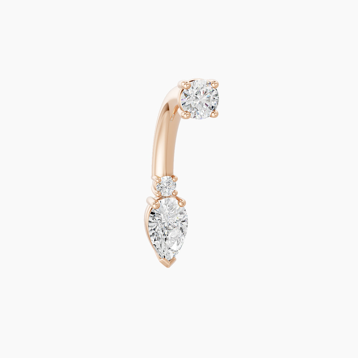 Skadi | 18k Rose Gold 7 mm 8 mm Diamond Navel Piercing