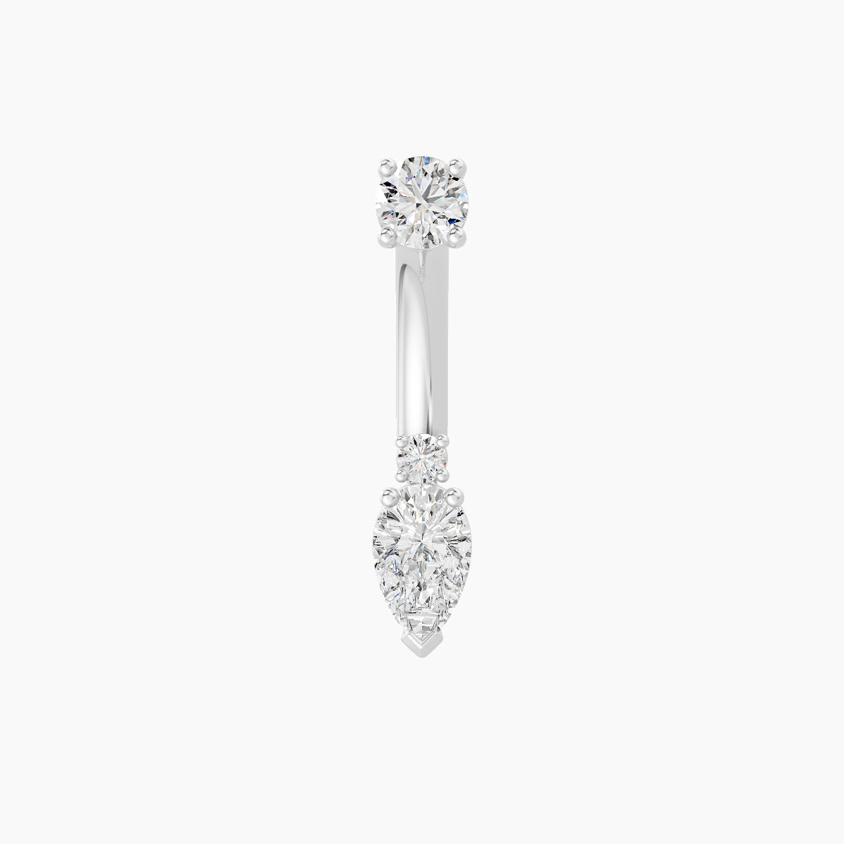 Skadi | 18k White Gold 7 mm 8 mm Diamond Navel Piercing