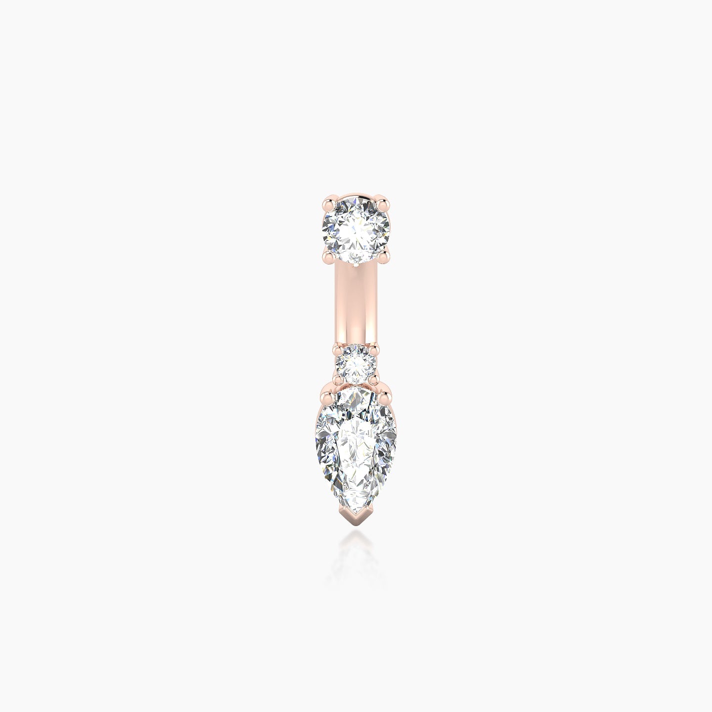 Skadi | 18k Rose Gold 8 mm 7 mm Diamond Navel Piercing