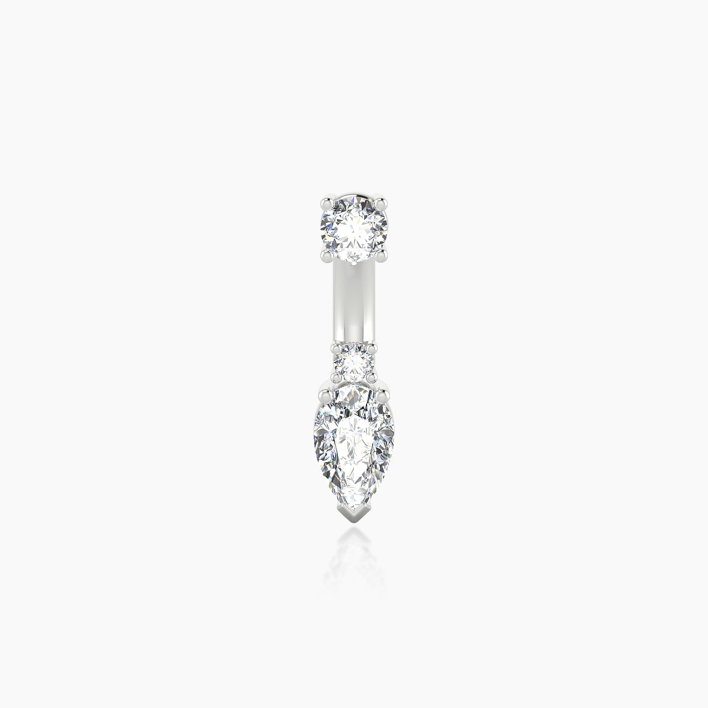 Skadi | 18k White Gold 8 mm 7 mm Diamond Navel Piercing