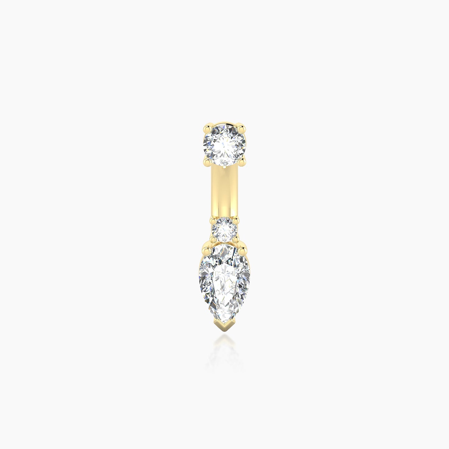 Skadi | 18k Yellow Gold 8 mm 7 mm Diamond Navel Piercing