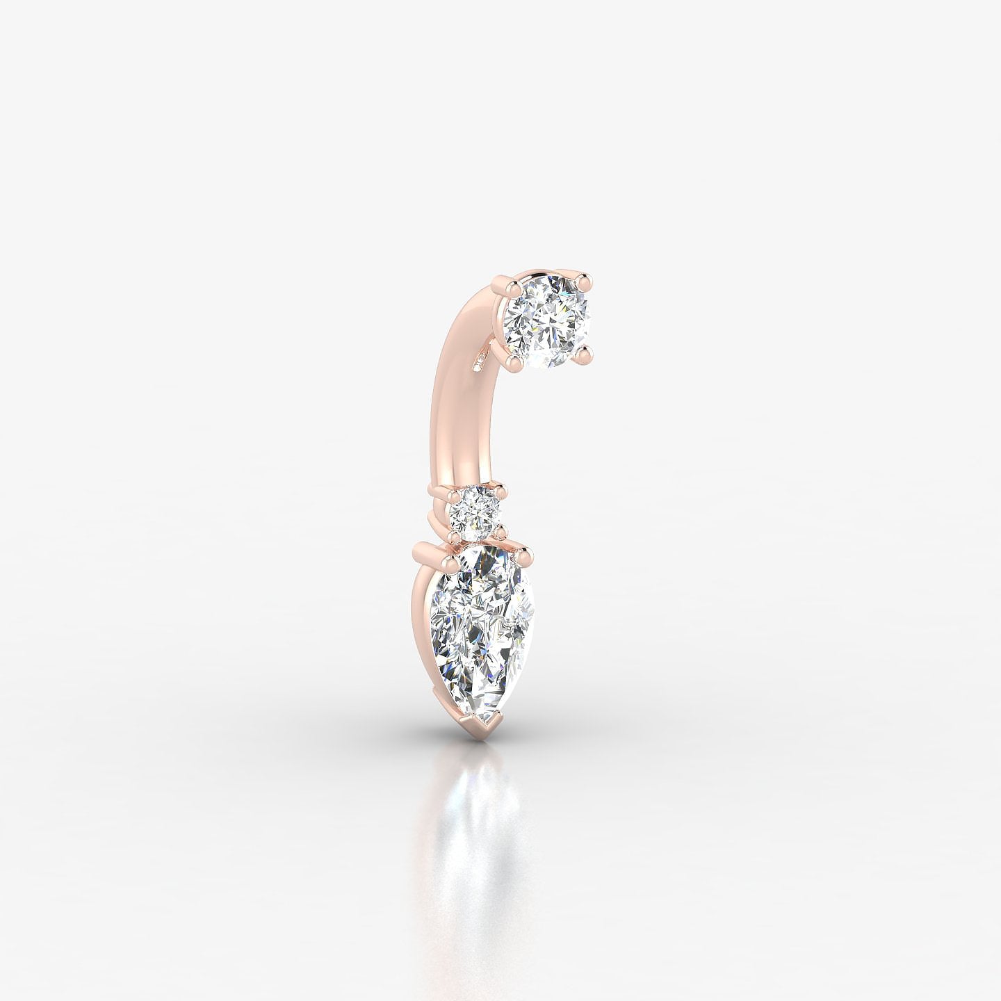 Skadi | 18k Rose Gold 8 mm 7 mm Diamond Navel Piercing