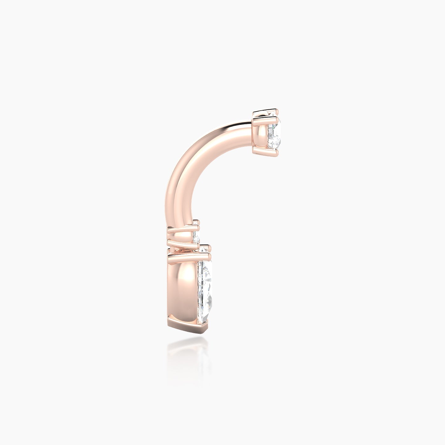 Skadi | 18k Rose Gold 8 mm 7 mm Diamond Navel Piercing