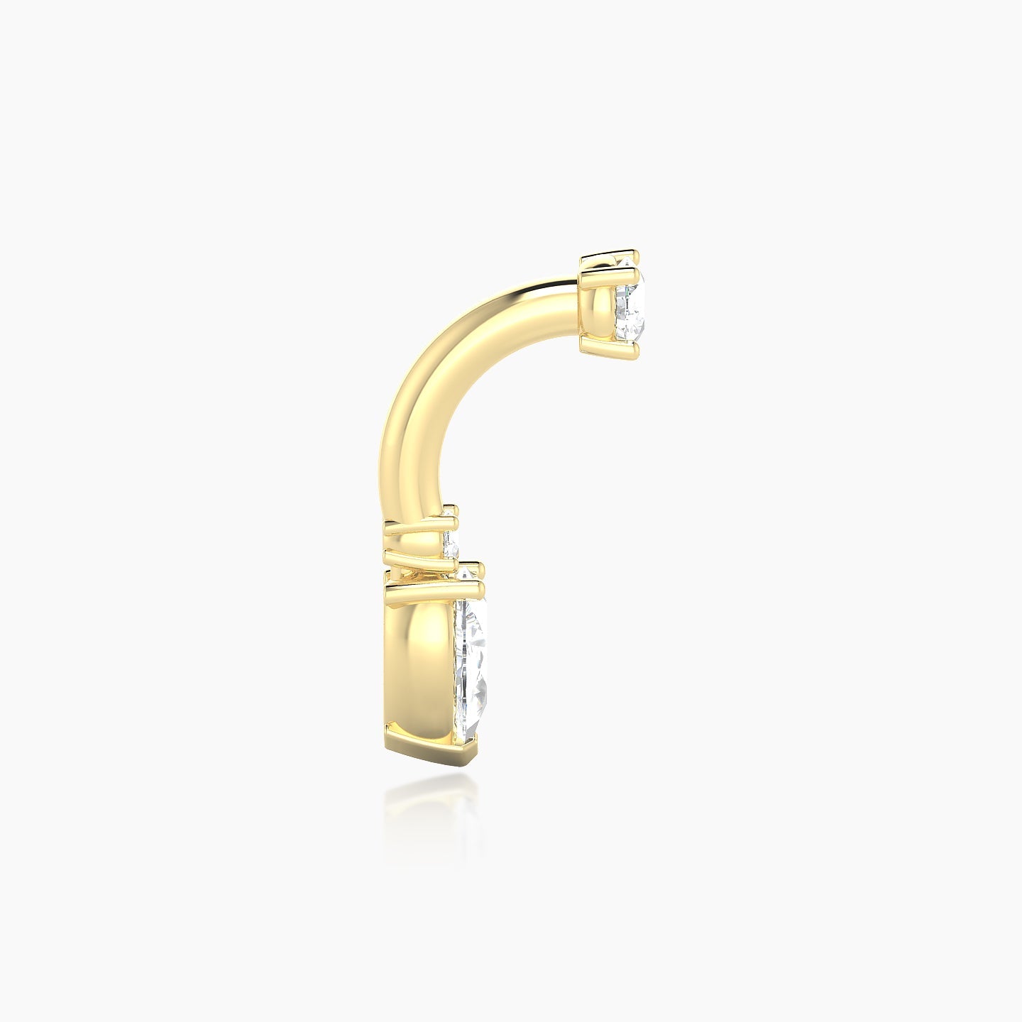 Skadi | 18k Yellow Gold 8 mm 7 mm Diamond Navel Piercing