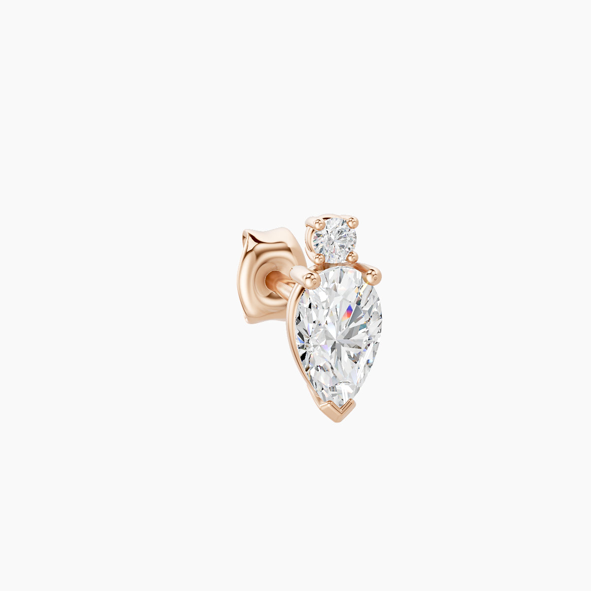 Skadi | 18k Rose Gold 7 mm Diamond Earring
